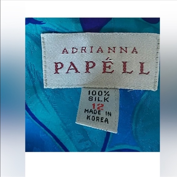 Elegant vintage 100% Silk Suit by Adrianna Papell 2 piece skirt set - Picture 6 of 16